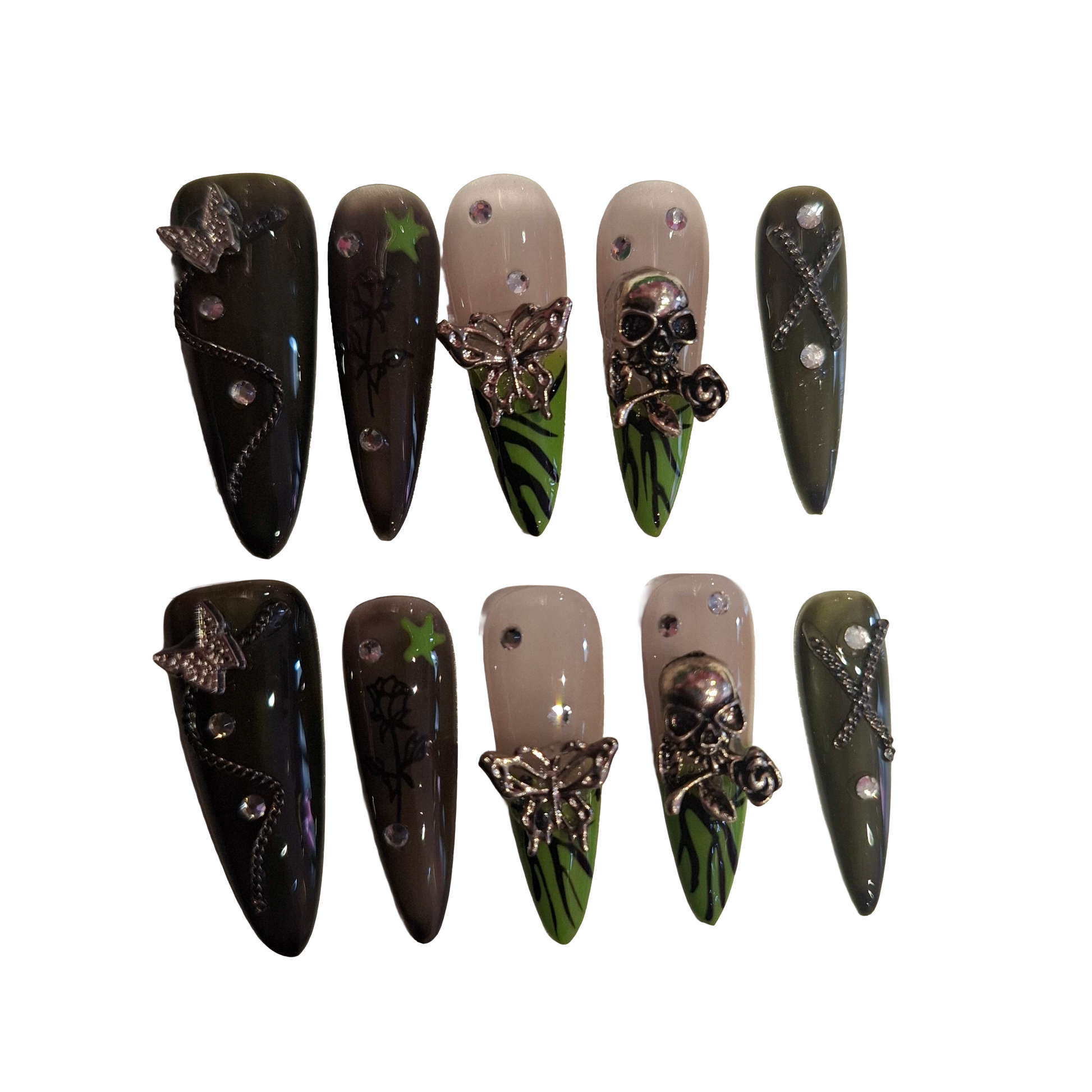 Forest Grove Acrylic Stilleto Press On Nail - MaYonail Store