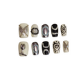 Monochrome Love Acrylic Square Press On Nail - MaYonail Store