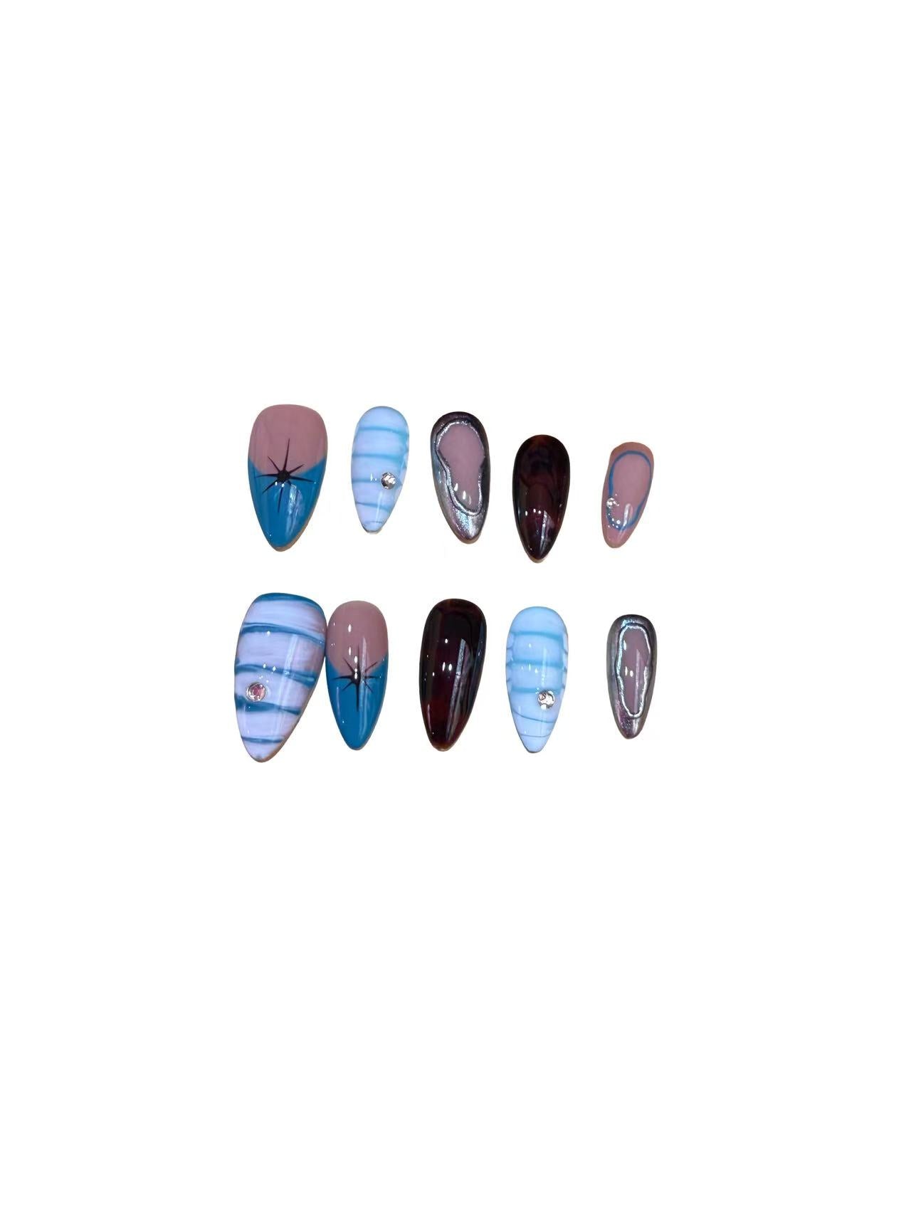 Moonlight Waves Acrylic Almond  Press On Nail Y81 - MaYonail Store