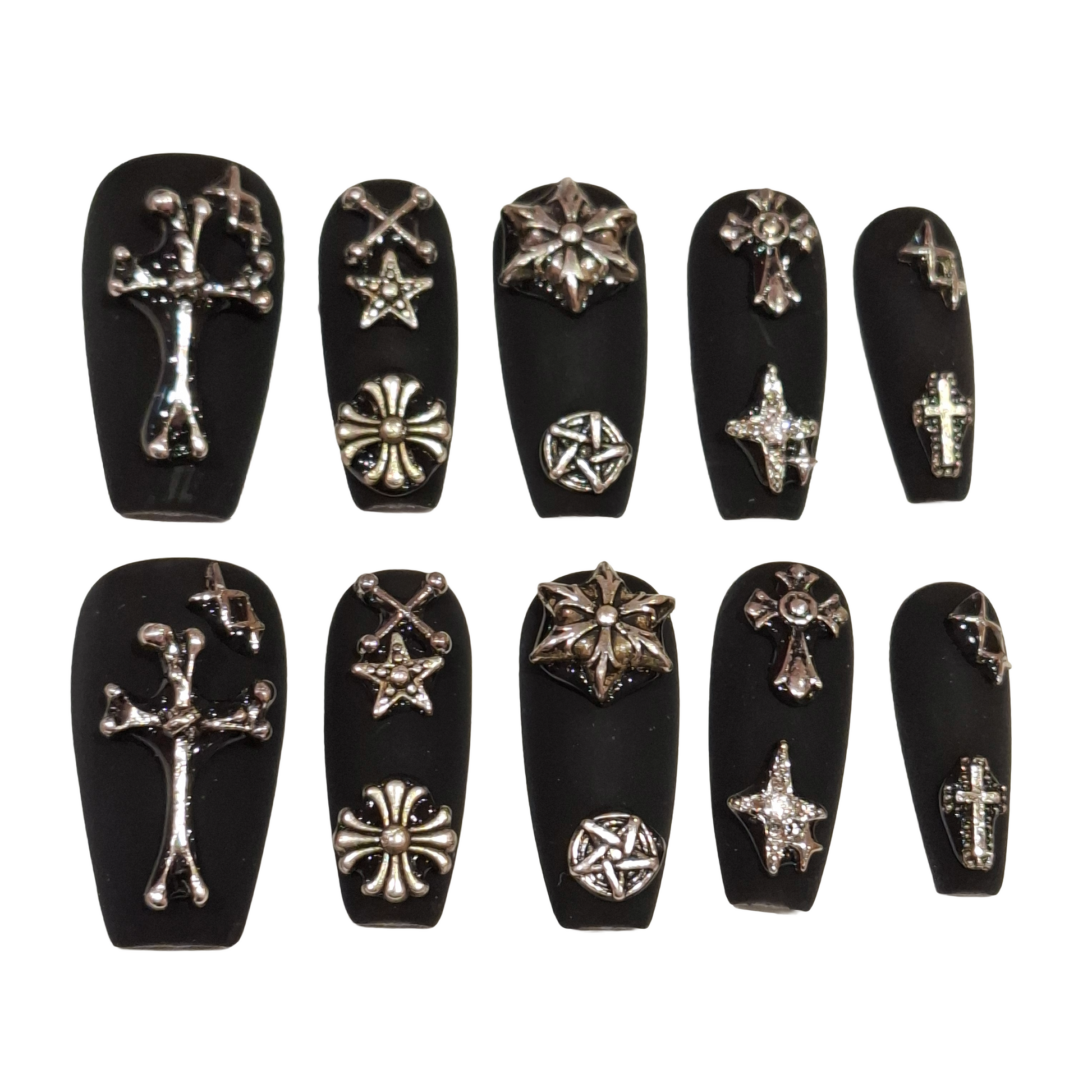 Gothic Love Acrylic Coffin Press On Nail - MaYonail Store