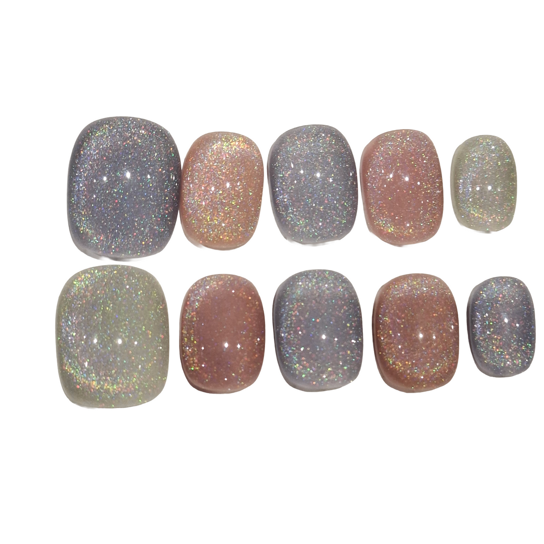 Simple Shimmer Acrylic Oval Press On Nail