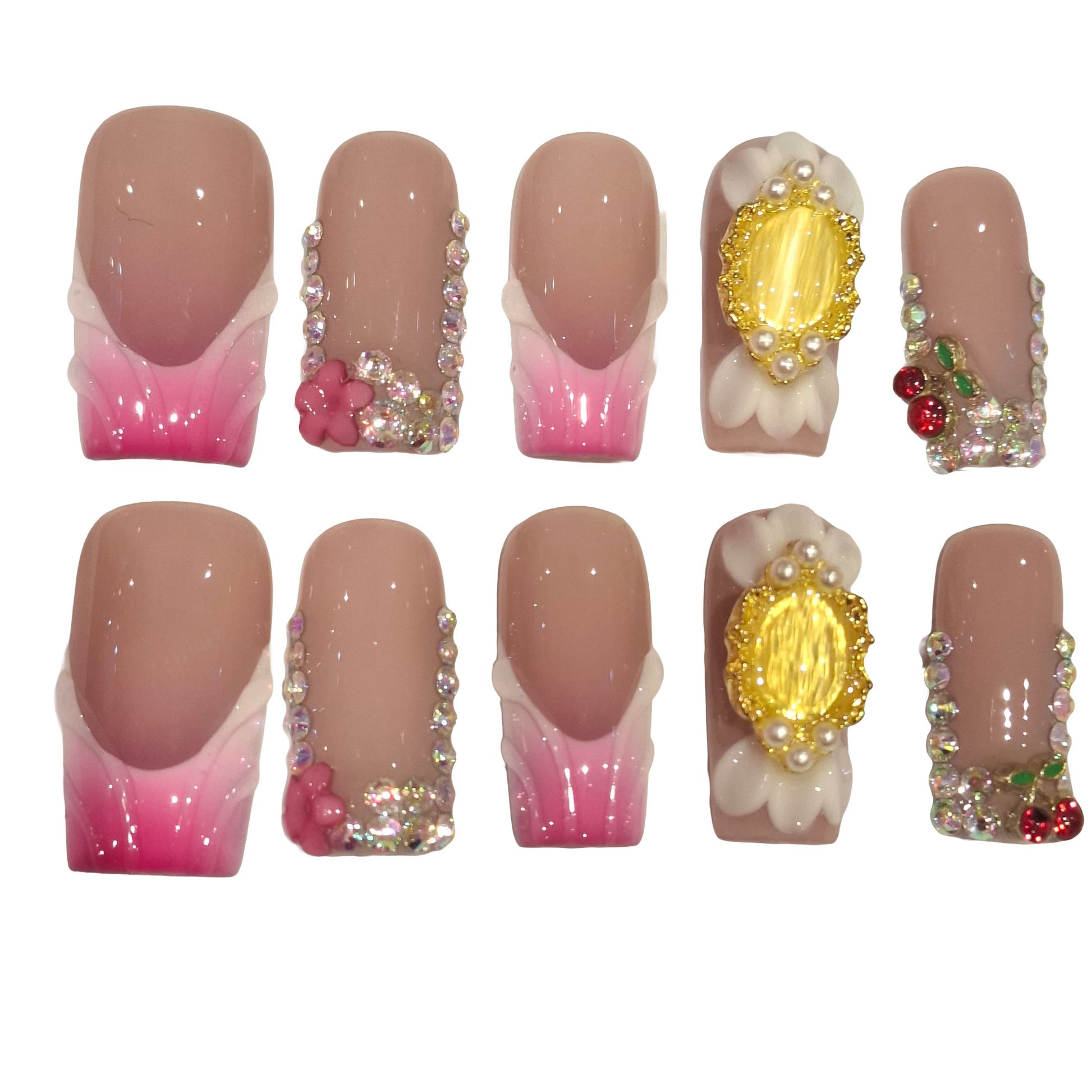 Sunshine Season Acrylic Square Press On Nail - MaYonail Store