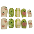 Peachy Garden Acrylic Square Press On Nail - MaYonail Store