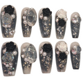 Gothic Bouquet Acrylic Coffin press On Nail - MaYonail Store
