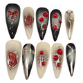 Crimson Heart Acrylic Stiletto Press On Nail - MaYonail Store