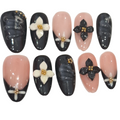 Dark Florals Acrylic Almond press On Nail - MaYonail Store