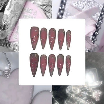 Cyber Pink Stiletto Press On Nail