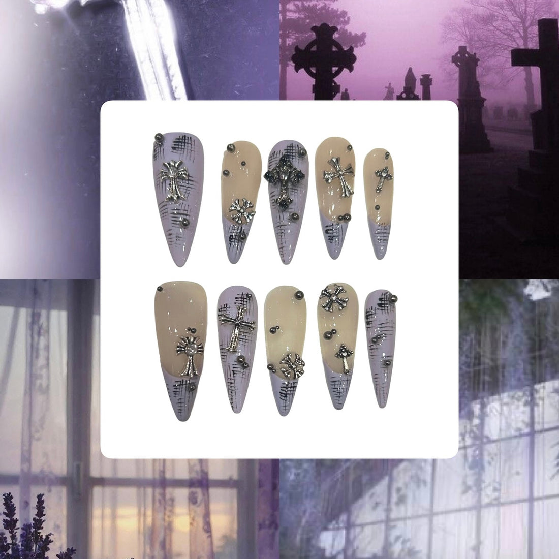 Lilac Lilith Acrylic Stiletto Press On Nail - MaYonail Store