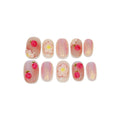 Strawberry Flower Acrylic Oval Press On Nail - MaYonail Store