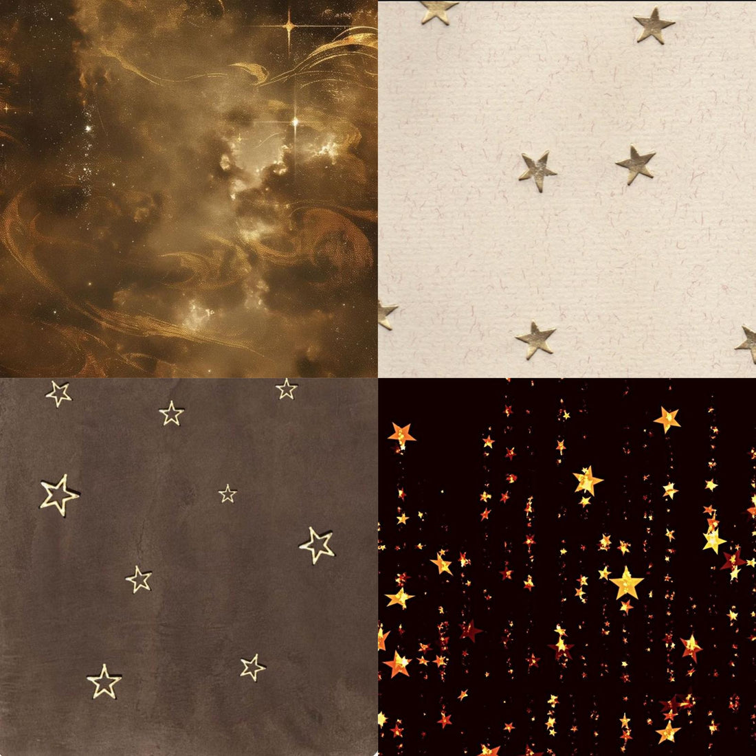 Golden Celestial Acrylic Almond Press On Nail