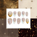 Golden Celestial Acrylic Almond Press On Nail - MaYonail Store
