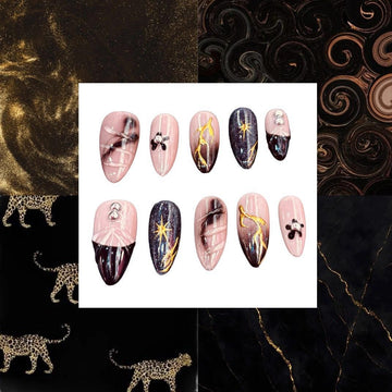 Abstract Luxury Acrylic Almond Press On Nail