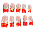 Strawberry Picnic Acrylic Square Press On Nail - MaYonail Store