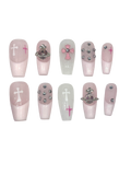 Glitter Grave Acrylic Square Press On Nail - MaYonail Store