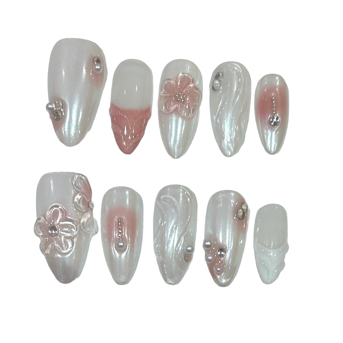 Sweet Petal Acrylic Almond Press On Nail - MaYonail Store