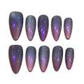 Purple Glimmer Acrylic Almond Press On Nail - MaYonail Store