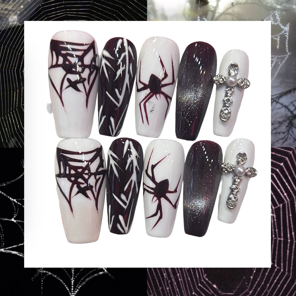 Spider Acrylic Coffin Press On Nail - MaYonail Store