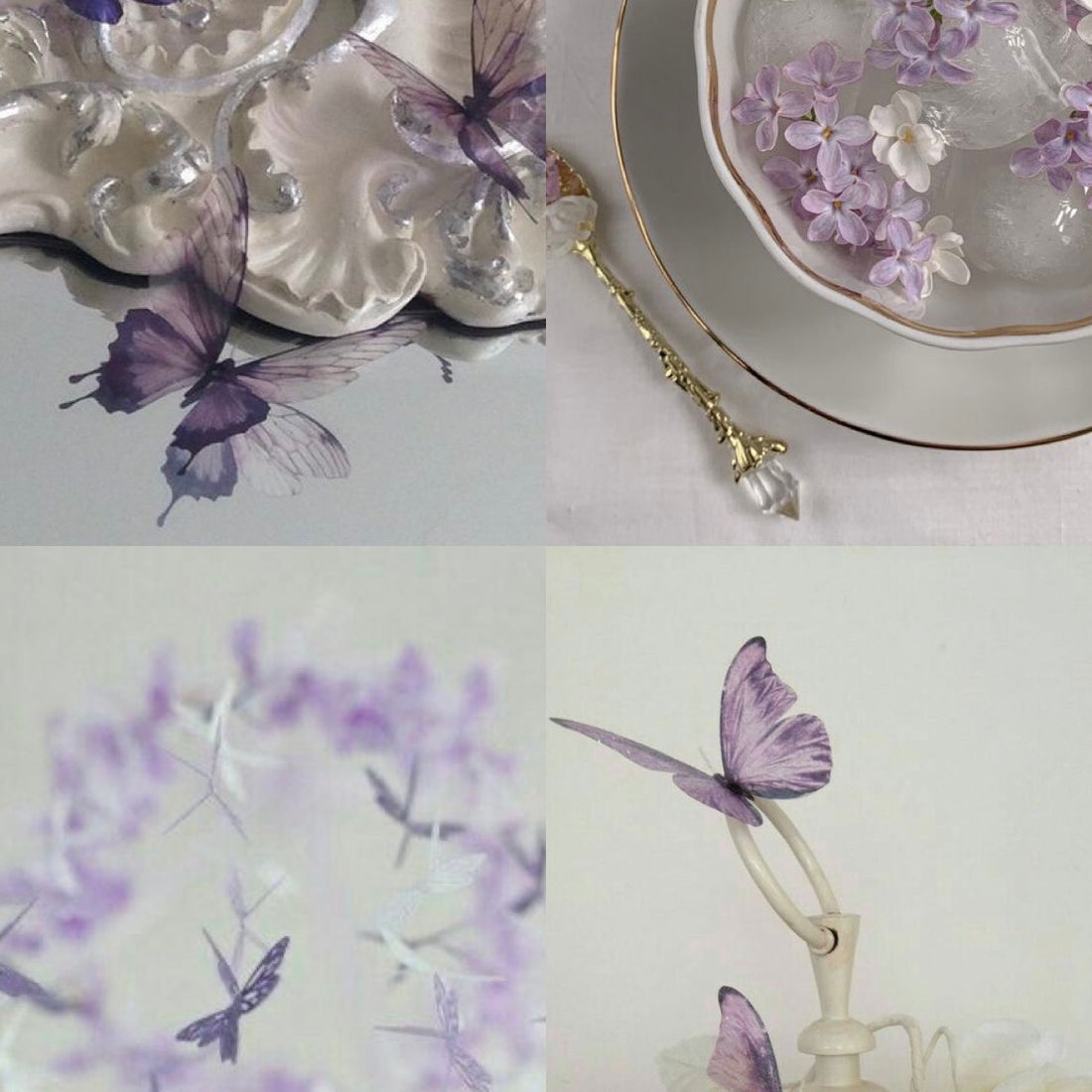 Lavender Garden Acrylic Coffin Press On Nail