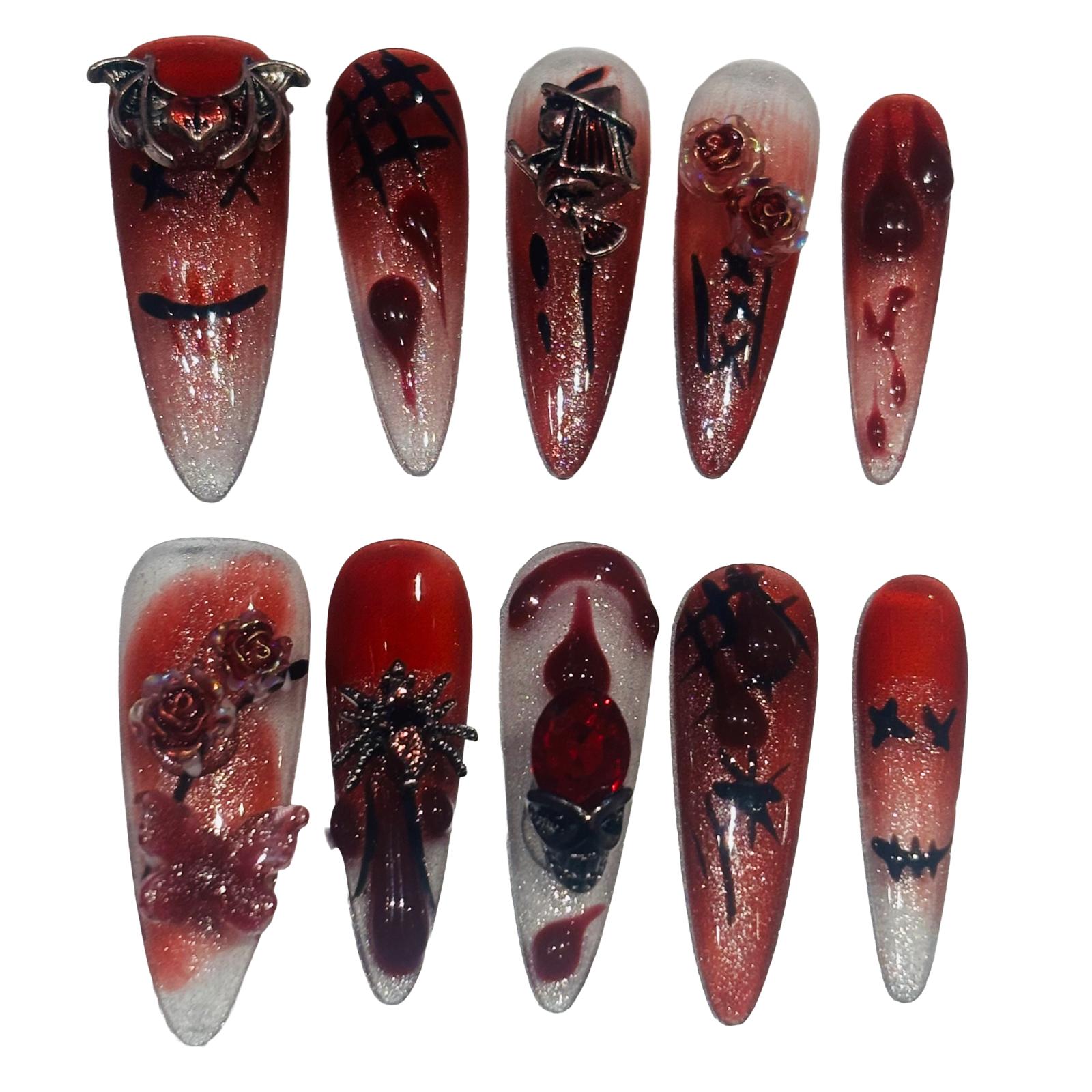 Divine Vampire Acrylic Stiletto Press On Nail - MaYonail Store
