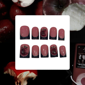 Dark Cherry Acrylic Duck press On Nail L48