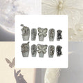 Butterfly Snow Acrylic Coffin Press On Nail L43 - MaYonail Store