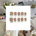 White French Tip Acrylic Almond/Square Press On Nail - MaYonail Store