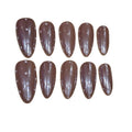 Champagne Polka Dot Acrylic Almond Press On Nail - MaYonail Store