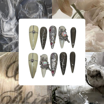 Moon Relic Acrylic Stiletto Press On Nail - MaYonail Store