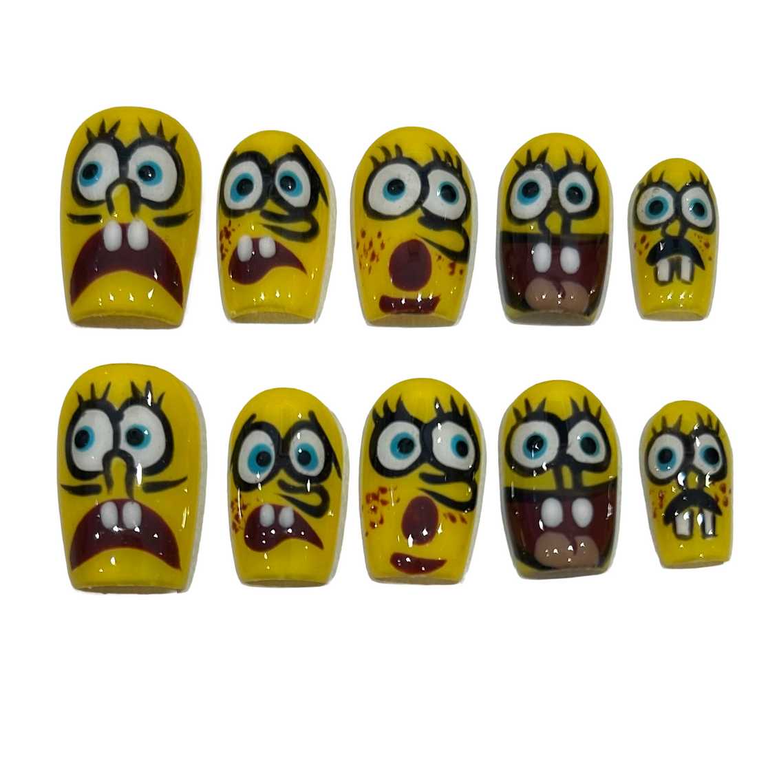 Spongebob Acrylic Square Press On Nail L336 - MaYonail Store