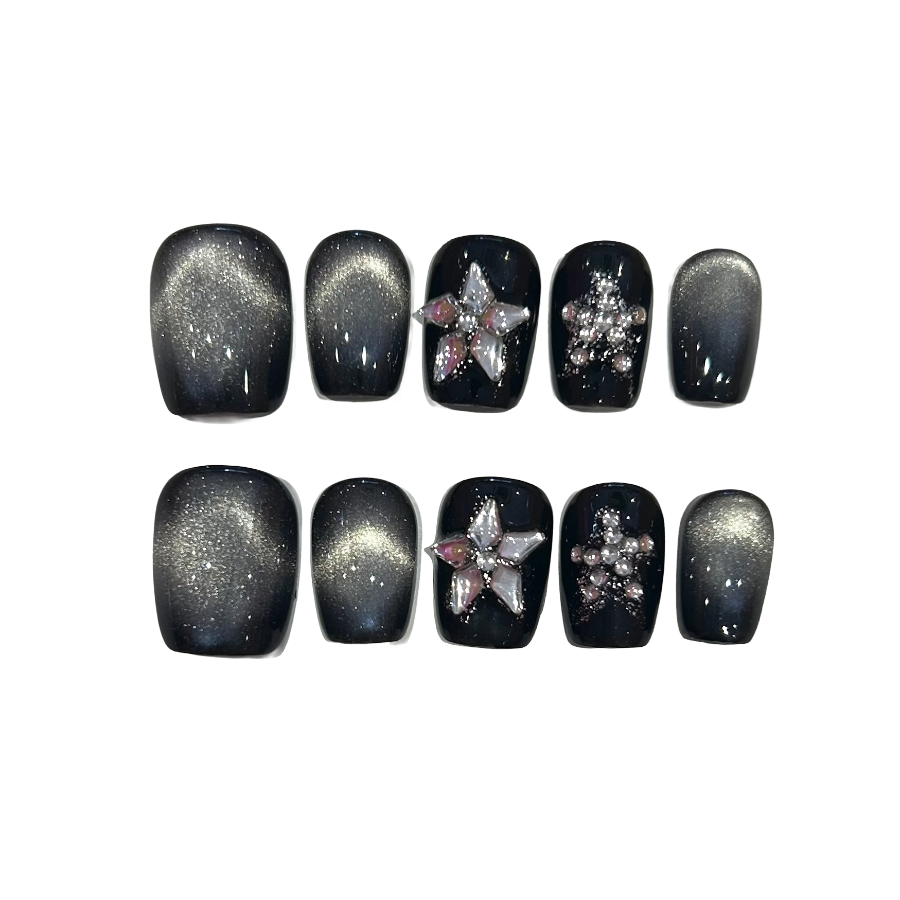golden drip Acrylic almond Press On Nail - MaYonail Store