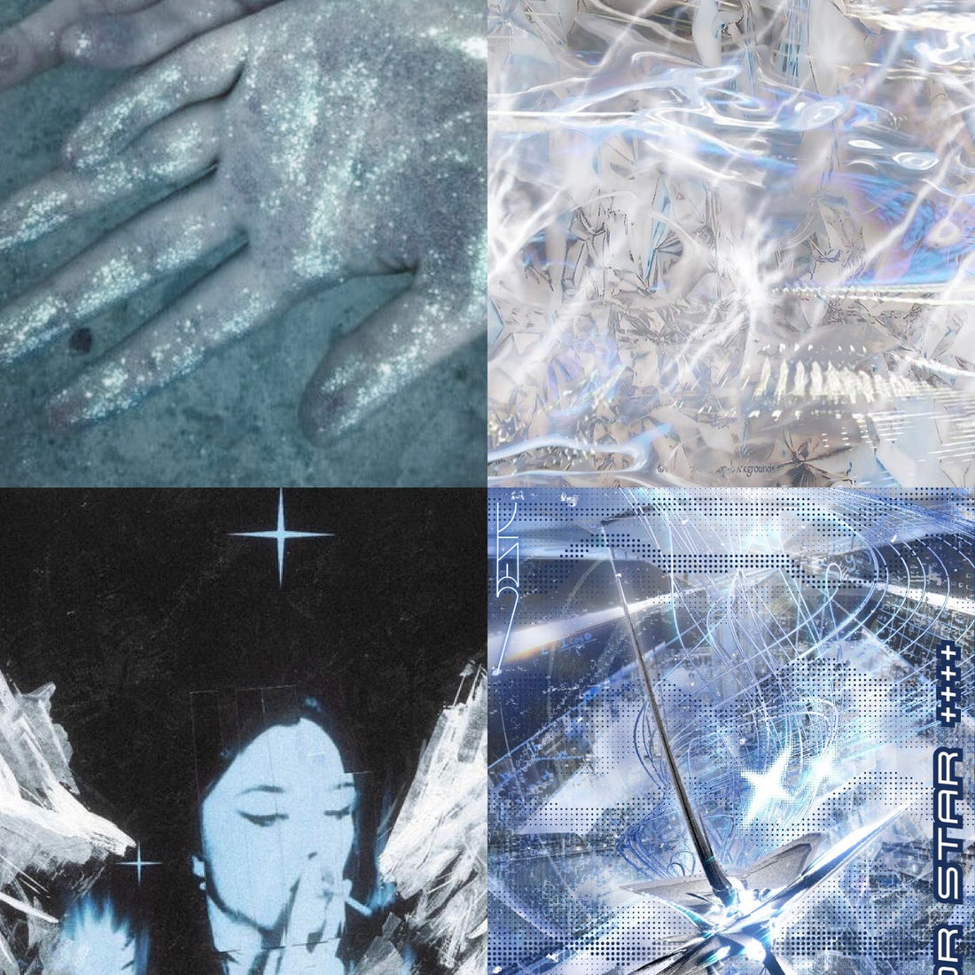 Cyber Wave Acrylic Square Press On Nail