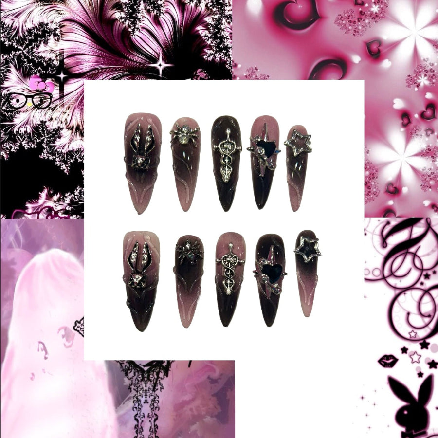 Playbloy Stiletto Acrylic Press On Nail - MaYonail Store