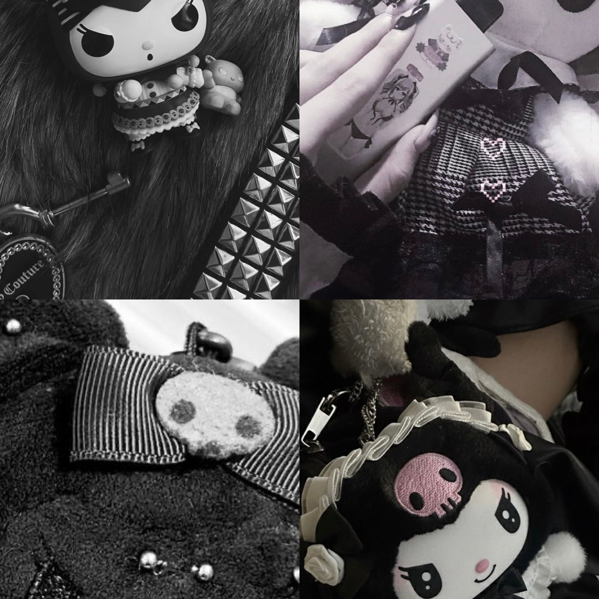 Kuromi Bow Acrylic Coffin Press On Nail - MaYonail Store