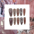Rose Serpent Acrylic Long Almond Press On Nail - MaYonail Store