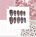 Champagne Polka Dot Acrylic Almond Press On Nail - MaYonail Store