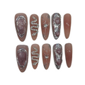 Rose Serpent Acrylic Long Almond Press On Nail - MaYonail Store