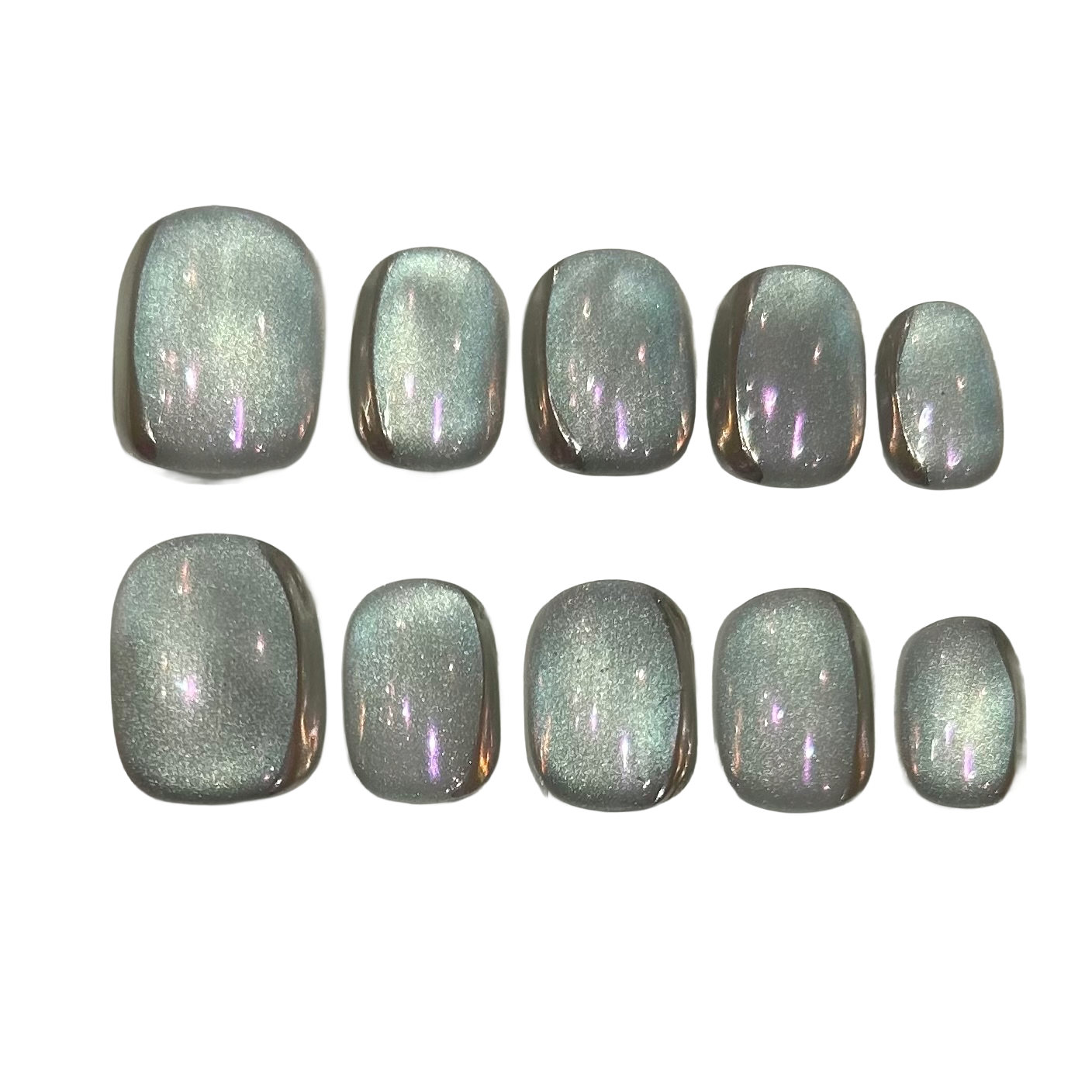 Silver Shine Acrylic Square Press On Nail - MaYonail Store