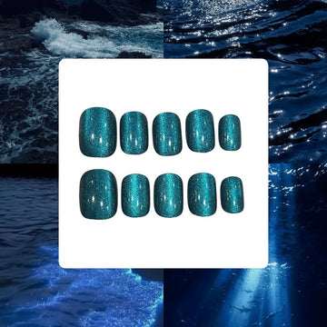 Ocean Night Acrylic Square Press On Nail - MaYonail Store