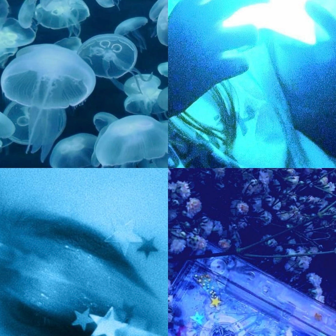 Blue Sea Acrylic Almond Press On Nail