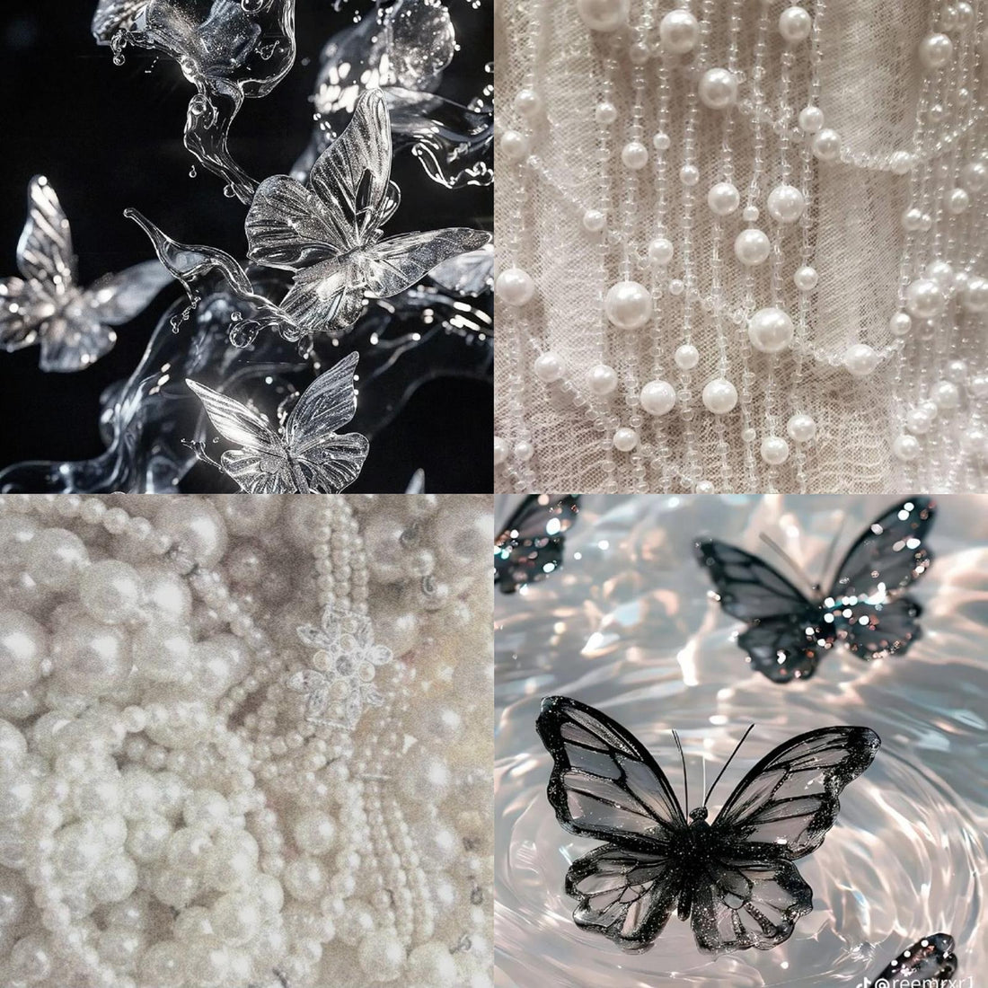 Butterfly Shimmer Acrylic Square Press On Nail