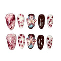 Dark Fantasy Flower Acrylic Almond Press On Nail - MaYonail Store