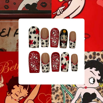 Betty Boop Acrylic Square Press On Nail L368