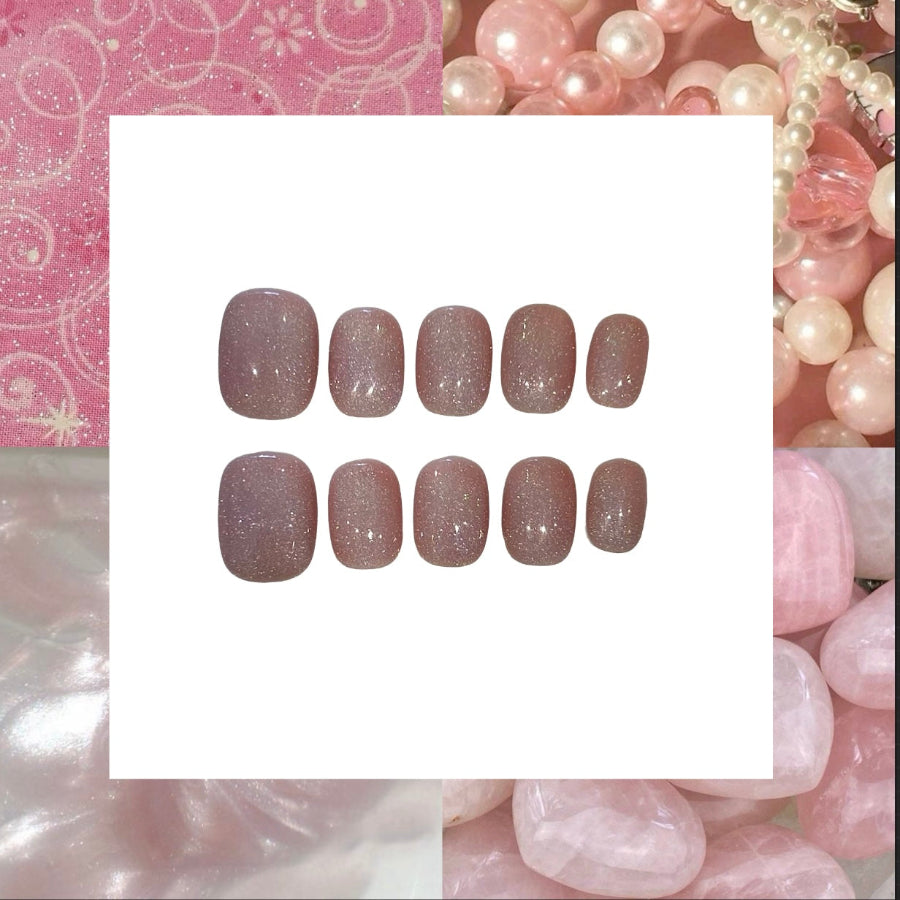 Simple Glitter Acrylic Square Press On Nail - MaYonail Store