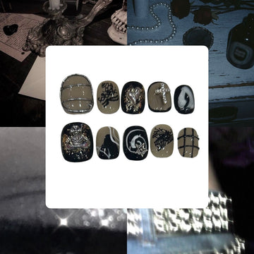 Grunge Acrylic Square Press On Nail