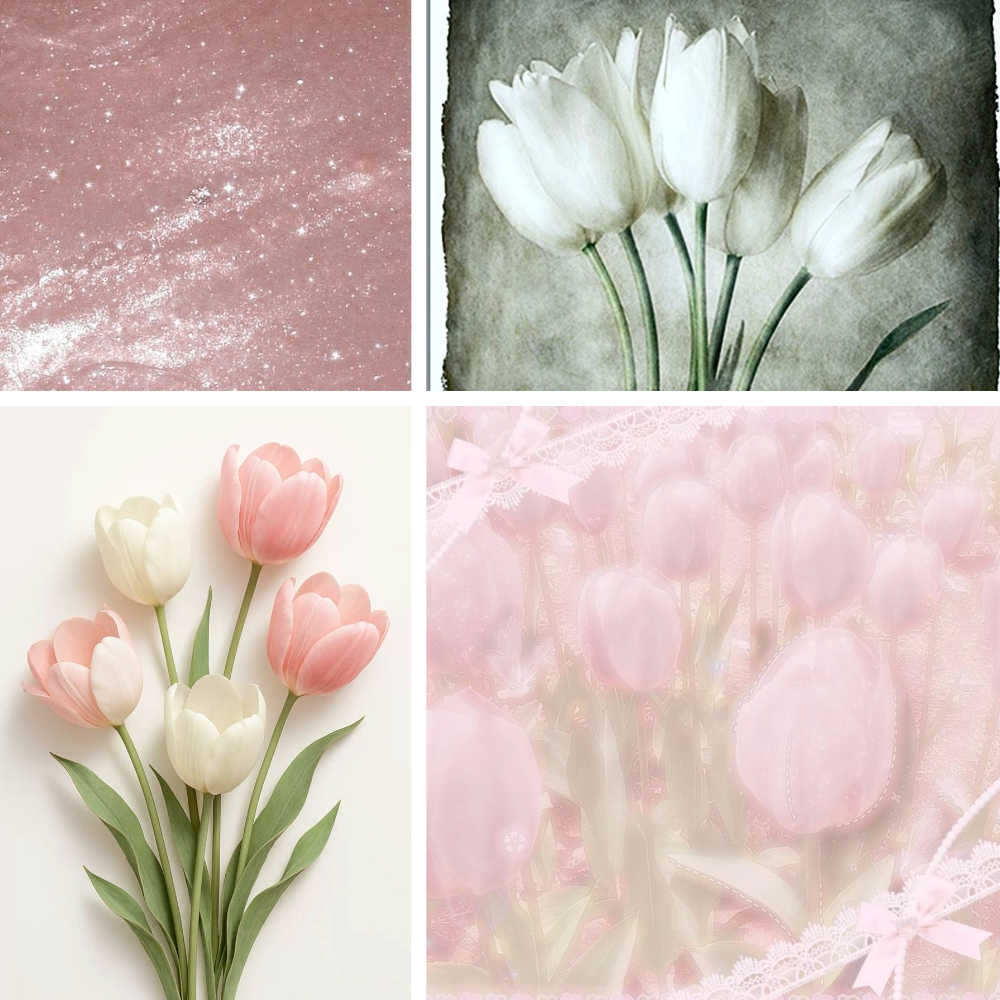 Tulip Shimmer Acrylic Square Press On Nail - MaYonail Store