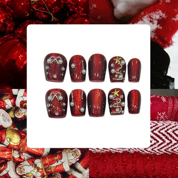 Festive Acrylic Square Press On Nail