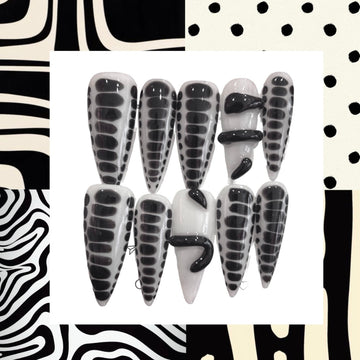 Modern Chrome Stiletto Acrylic Press On Nail