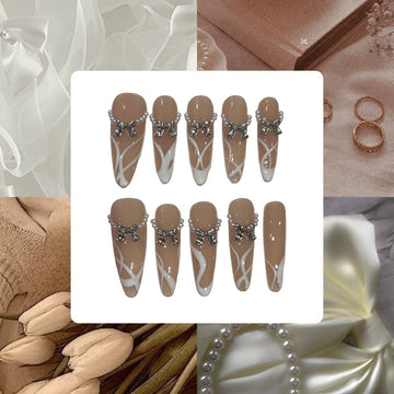 Ballerina Twirl Acrylic Stiletto Press On Nail - MaYonail Store