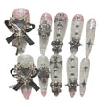 Goth Snowflake Stiletto Acrylic Press On Nail - MaYonail Store