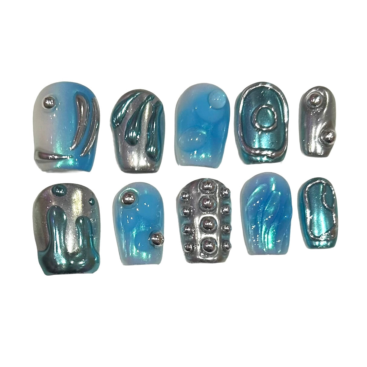 Ocean Tech Acrylic Square Press On Nail - MaYonail Store